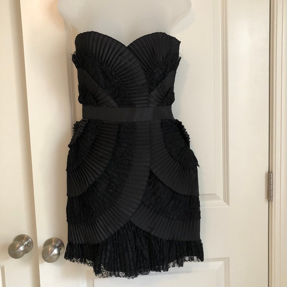 Laundry by Shelli Segal Pleat Lace Cocktail Dress